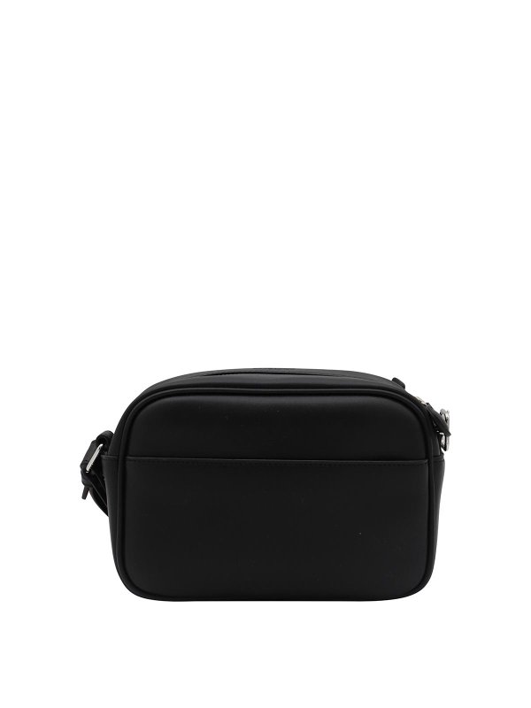 Courreges: cross body bags online - Black Leather Top Handle Bag