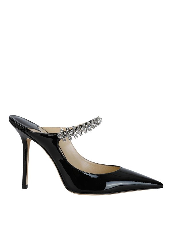 JIMMY CHOO: court shoes - Black Bling Sabot Pumps
