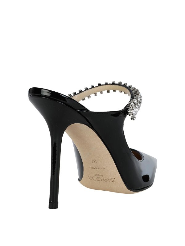 JIMMY CHOO: court shoes online - Black Bling Sabot Pumps