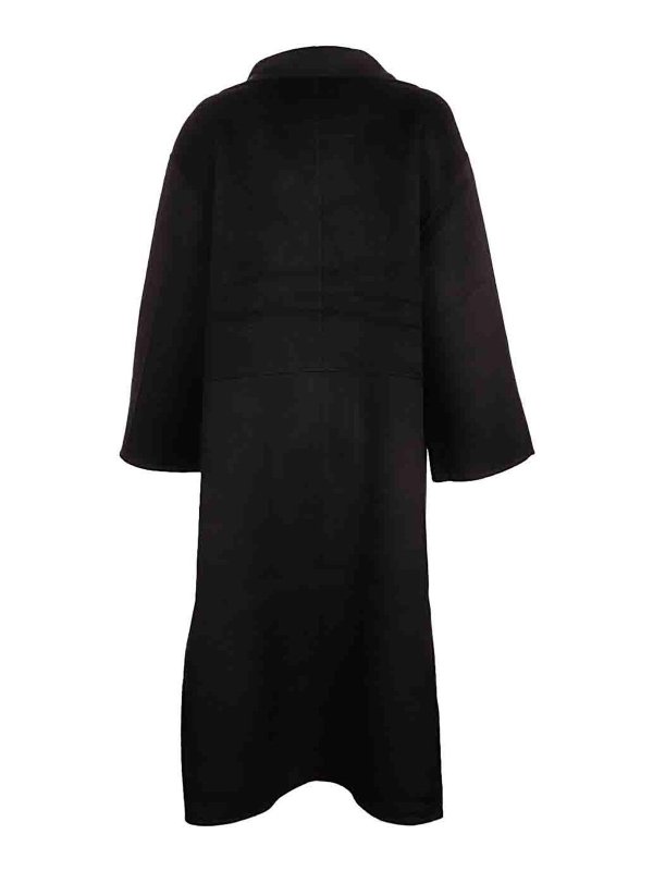 TOTEME: cappotti corti online - Cappotto nero in lana oversized