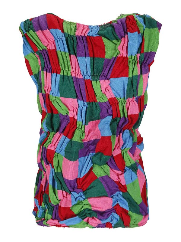 COMME DES GARCONS: t-shirt online - Top misto arricciato