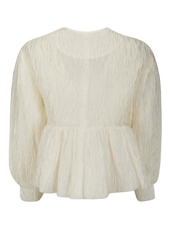 COMME DES GARCONS: casual jackets online - White jacquard crew-neck jacket