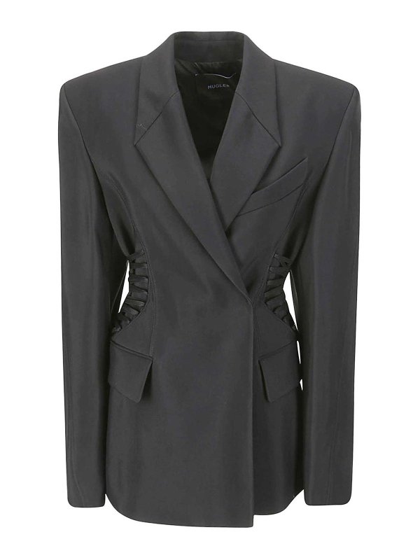 MUGLER: giacche blazer - Blazer nero mugler