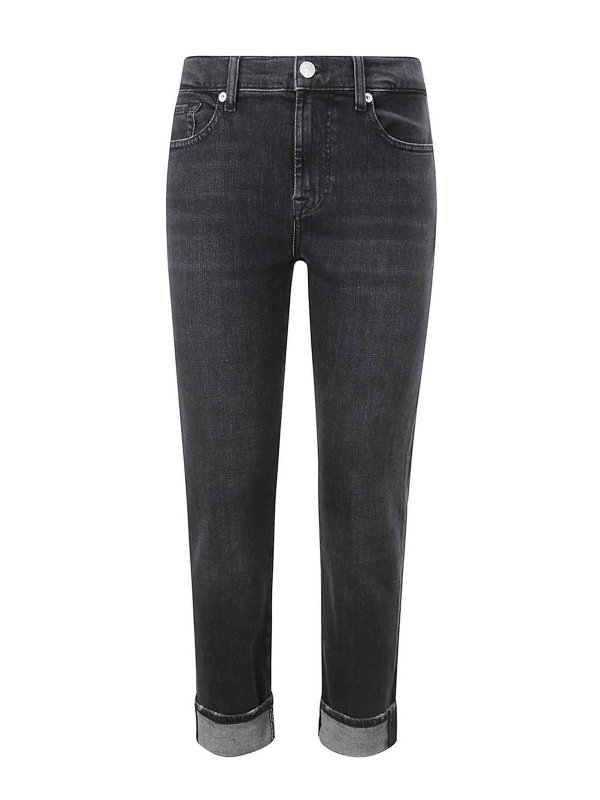 7 FOR ALL MANKIND: スキニージーンズ - スキニージーンズ - 黒
