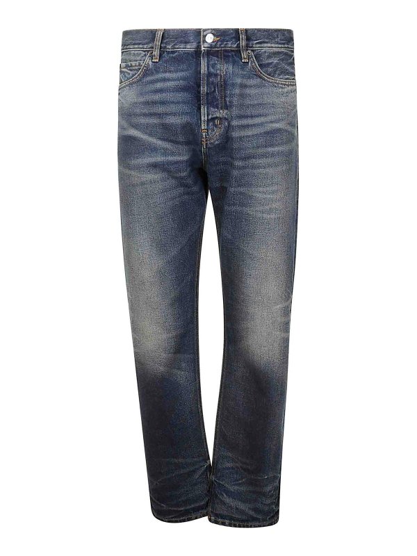 HAIKURE: straight leg jeans - Medium blue jeans