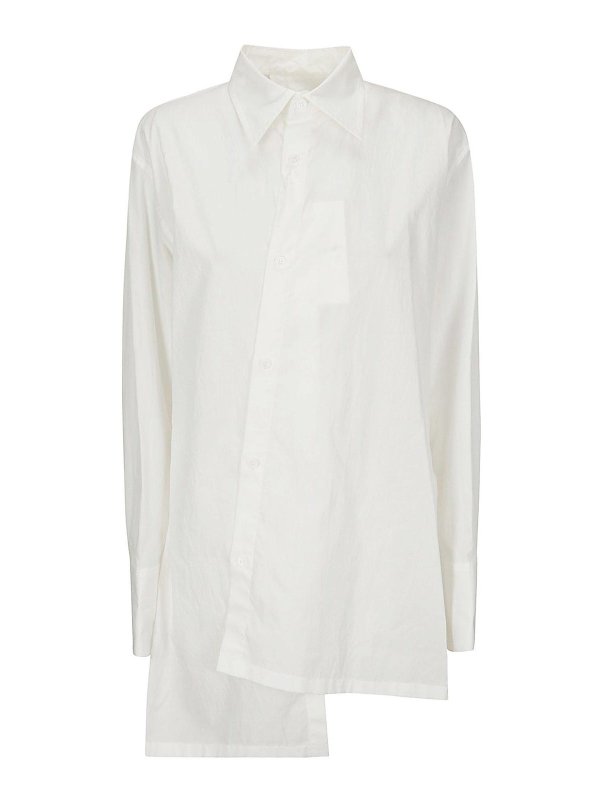 YOHJI YAMAMOTO: blouses - White r-asymmetric shirt