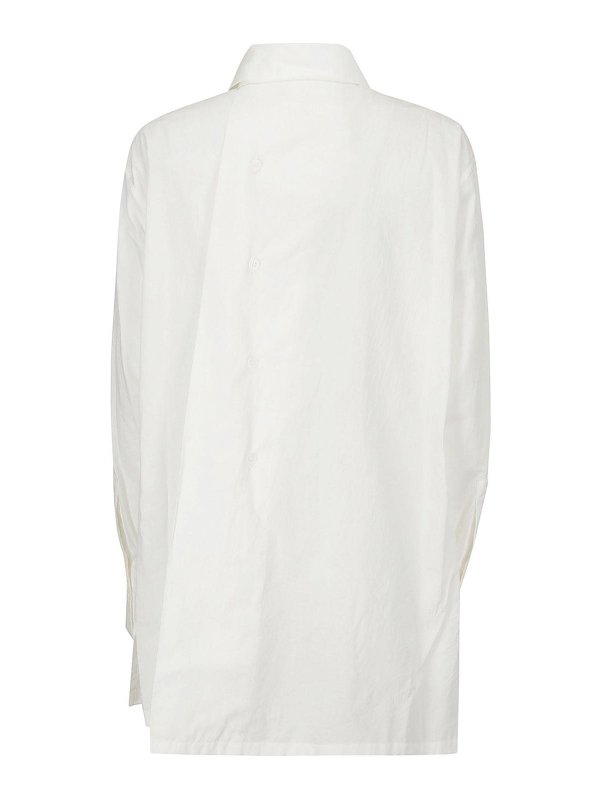 YOHJI YAMAMOTO: blouses online - White r-asymmetric shirt
