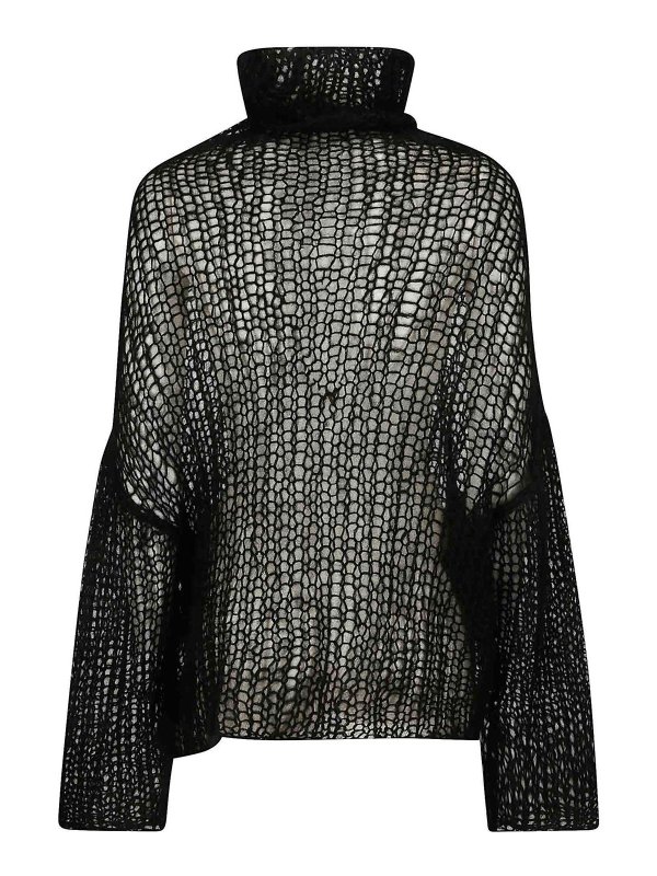 YOHJI YAMAMOTO: maglia a collo alto e polo online - Maglione nero a maglia larga