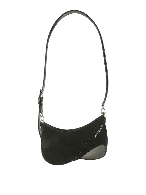 MUGLER: borse a spalla - Borsa a spalla a spirale nera
