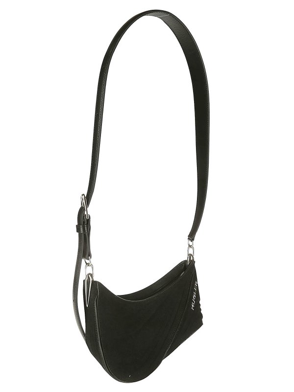 MUGLER: borse a spalla online - Borsa a spalla a spirale nera