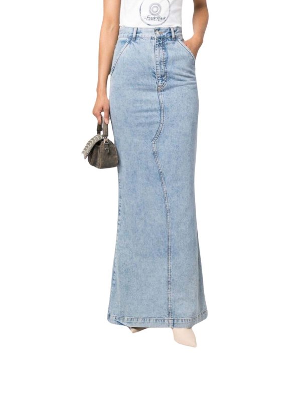 MOSCHINO JEANS: Knee length skirts & Midi online - Recycled Denim Long Skirt