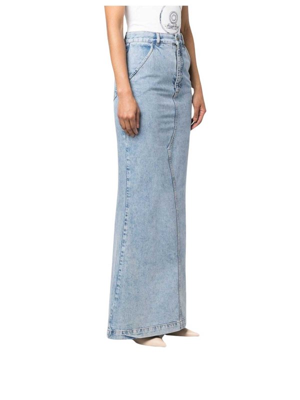 The Best Shops MOSCHINO JEANS: Knee length skirts & Midi - Recycled Denim Long Skirt