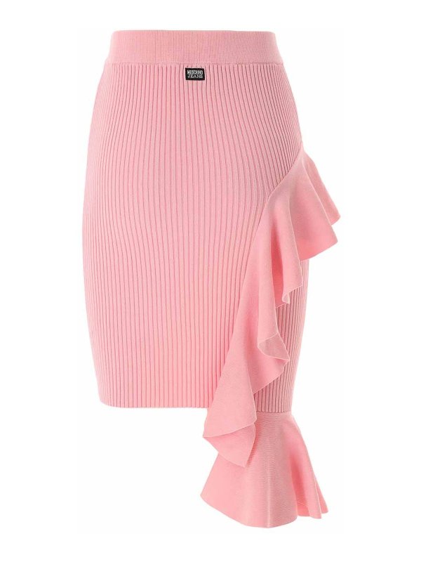 The Best Shops MOSCHINO JEANS: ニーレングススカート＆ミディ丈 - 膝丈/ミディスカート - ピンク
