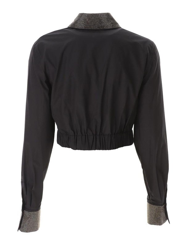 KARL LAGERFELD: shirts online - Rhinestone Cropped Shirt