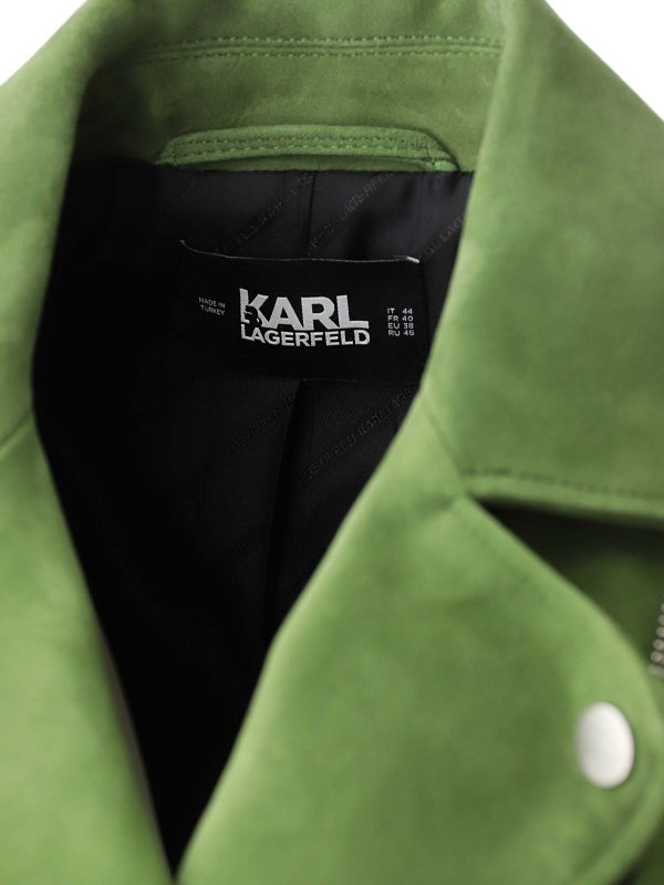 Suede Leather Biker Jacket shop online: KARL LAGERFELD