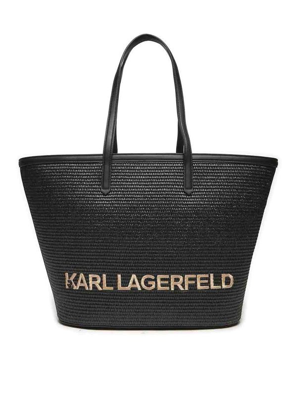 KARL LAGERFELD: トートバッグ - トートバッグ - 黒