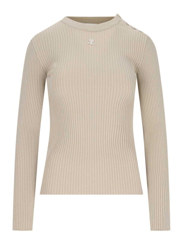 Courreges: クルーネック - クルーネック - ベージュ