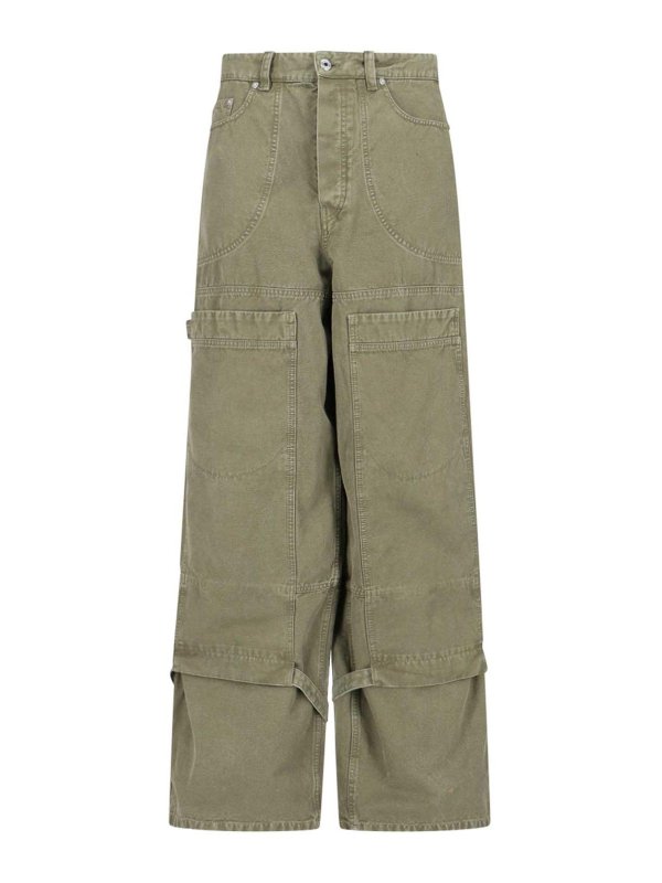 OFF-WHITE: ストレートジーンズ - ストレートジーンズ - 緑