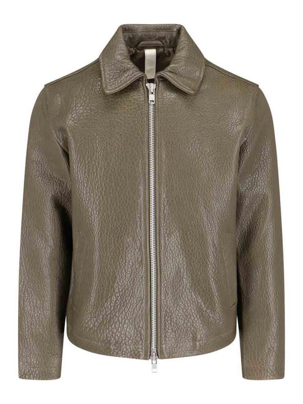 SUNFLOWER: leather jacket - Leather Zip Jacket