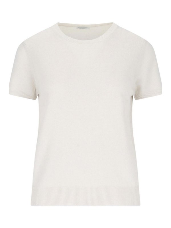 MALO: Strickpullover mit Rundhalsausschnitt - Rundhalspullover - Weiß