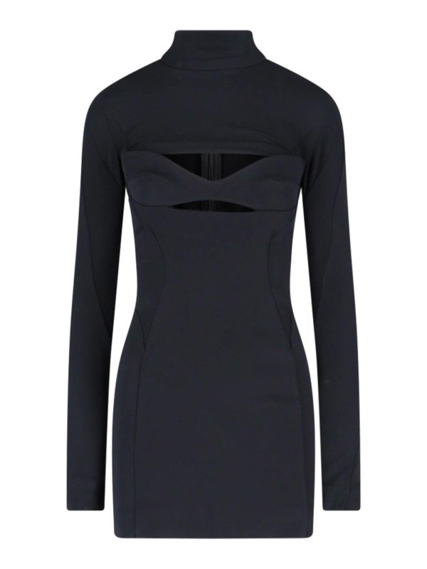 MUGLER: ショートドレス - ショートドレス - 黒