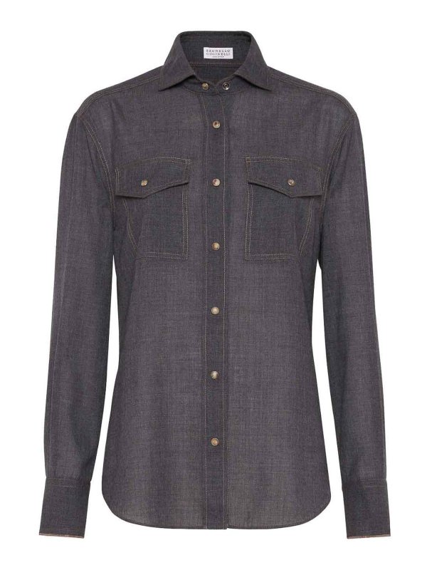 BRUNELLO CUCINELLI: Chemises - Chemise - Gris Foncé