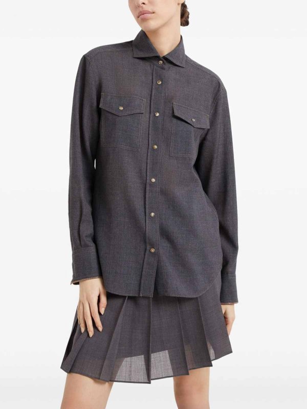 BRUNELLO CUCINELLI: Chemises online - Chemise - Gris Foncé
