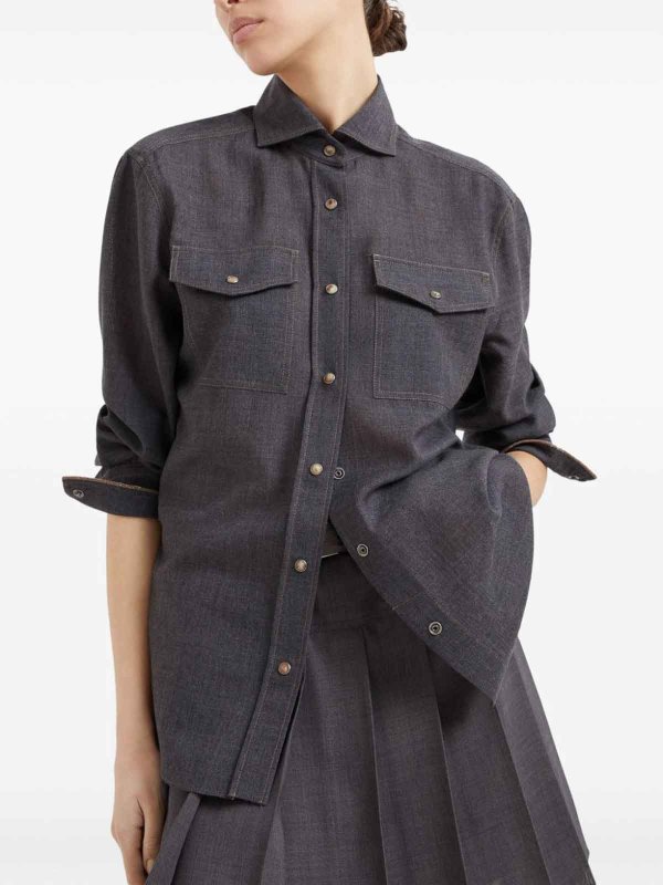 The Best Shops BRUNELLO CUCINELLI: Chemise - Gris Foncé