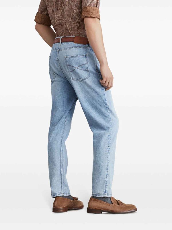 BRUNELLO CUCINELLI: Jeans évasés online - Jean Bootcut - Clair Délavé