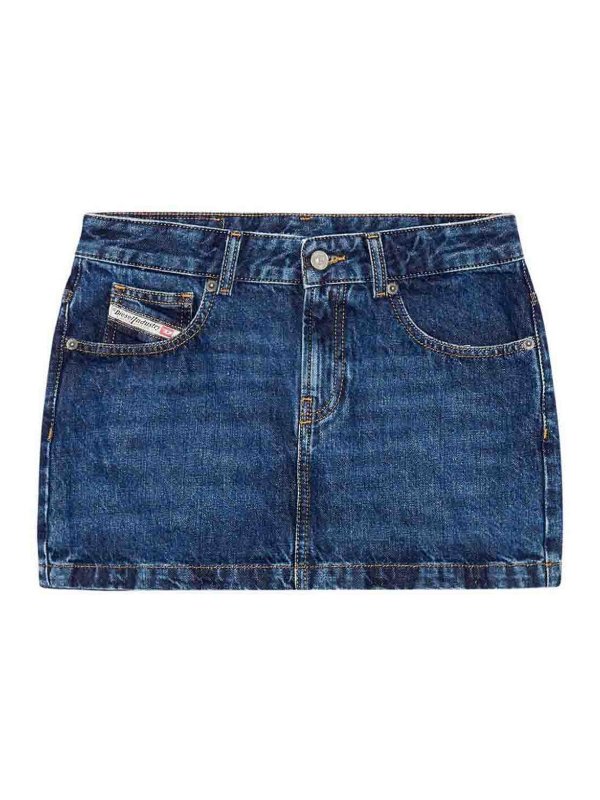 DIESEL: mini skirts - De-Ron Mini Denim Skirt