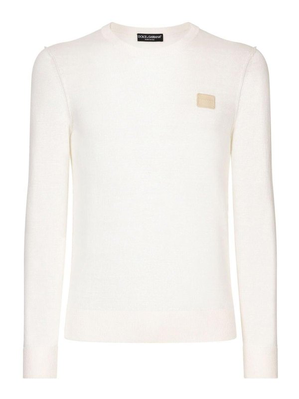 DOLCE & GABBANA: Pull col rond - Pull Col Rond - Blanc