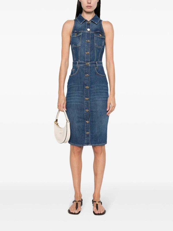 ELISABETTA FRANCHI: knee length dresses online - Denim Dress