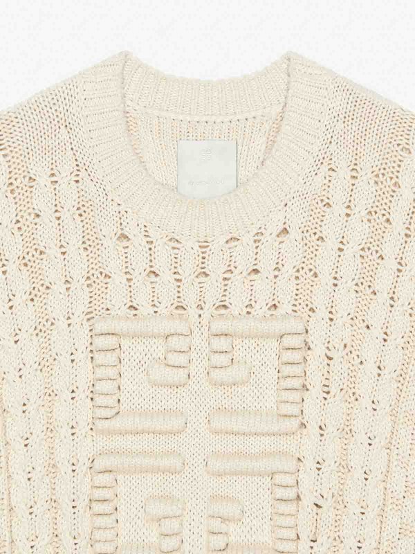 GIVENCHY: Strickpullover mit Rundhalsausschnitt online - Rundhalspullover - Creme