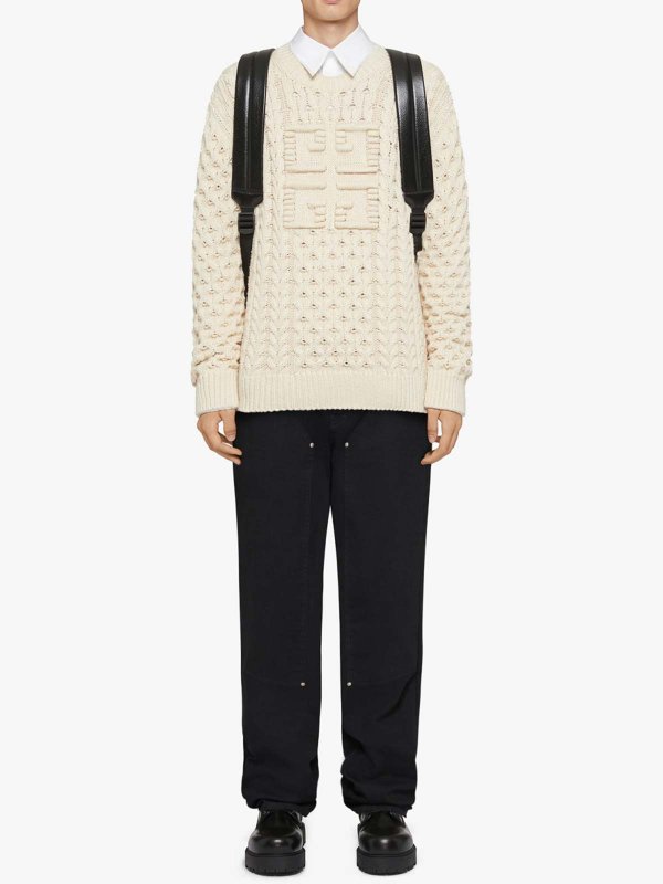 The Best Shops GIVENCHY: Strickpullover mit Rundhalsausschnitt - Rundhalspullover - Creme