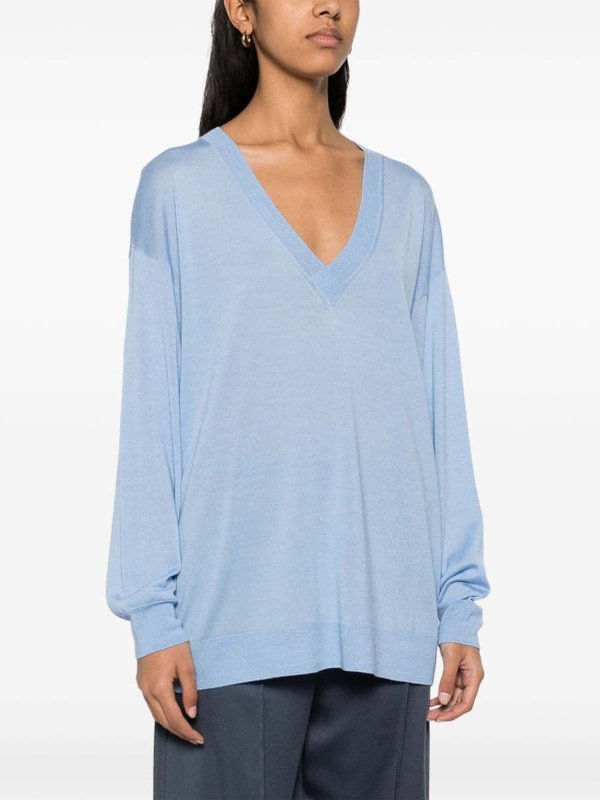 V-Pullover - Hellblau shop online: P.A.R.O.S.H.