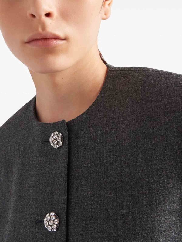 Cropped Jacket With Feather shop online: PRADA