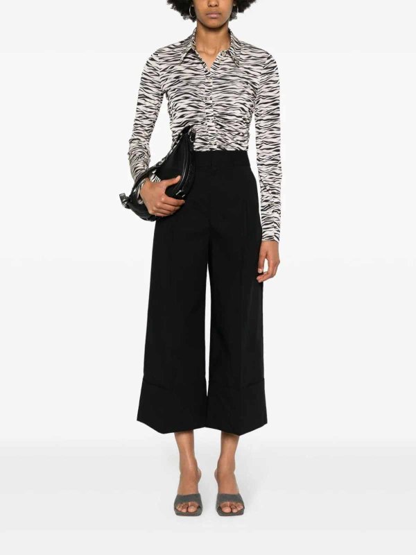 TWINSET: Trousers Shorts online - Cropped Wide Leg Pants