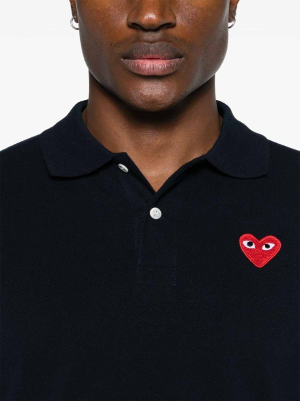 The Best Shops COMME DES GARCONS: polo shirts - Logo Cotton Polo Shirt