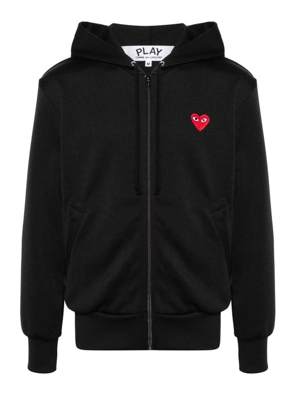 COMME DES GARCONS: Sweatshirts & Sweaters - Logo Zipped Cotton Hoodie