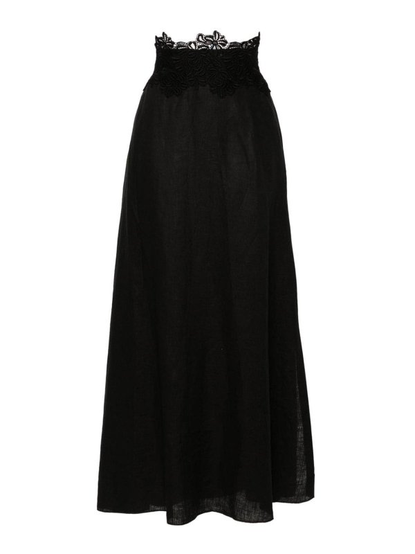 ERMANNO SCERVINO: ニーレングススカート＆ミディ丈 - 膝丈/ミディスカート - 黒