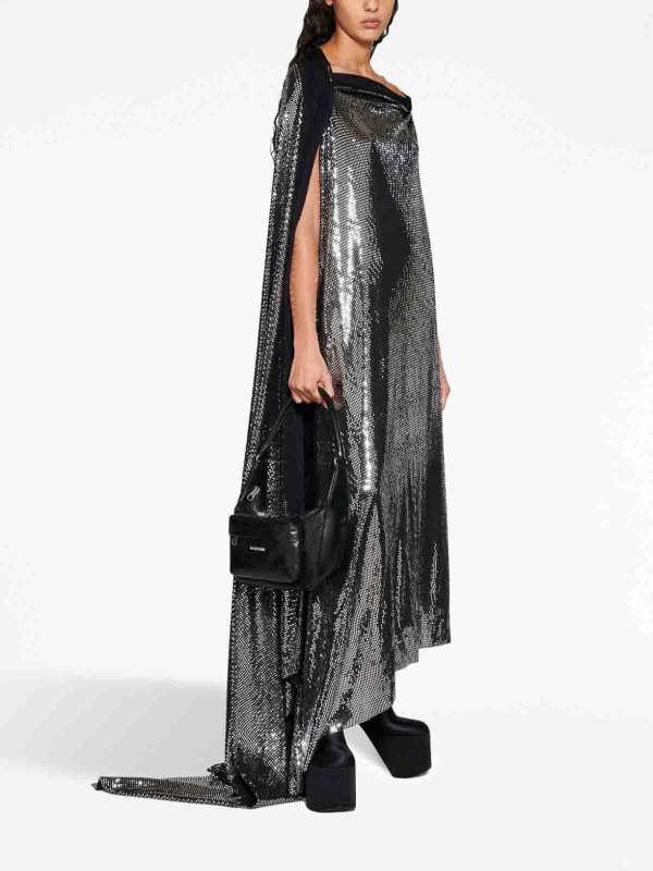 The Best Shops BALENCIAGA: Metallic Effect Midi Dress