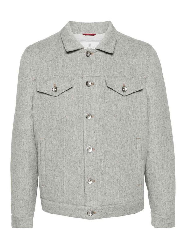 BRUNELLO CUCINELLI: Casualjacken - Casualjacke - Hellgrau