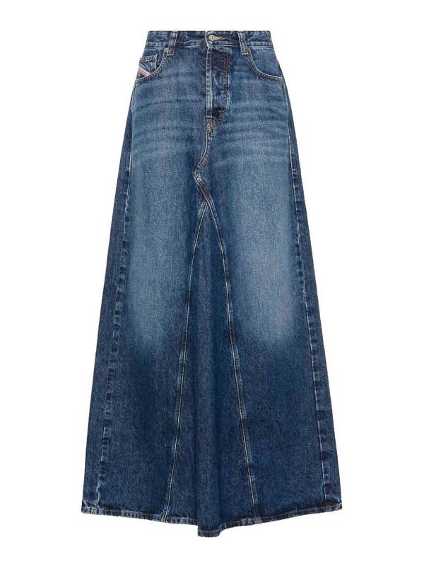 DIESEL: Jupes midi et au genou - Jupe Midi - Bleu