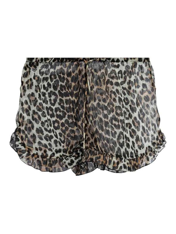 GANNI: Trousers Shorts - Leopard Print Shorts