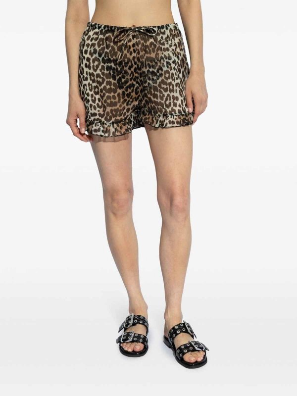 GANNI buy online Leopard Print Shorts