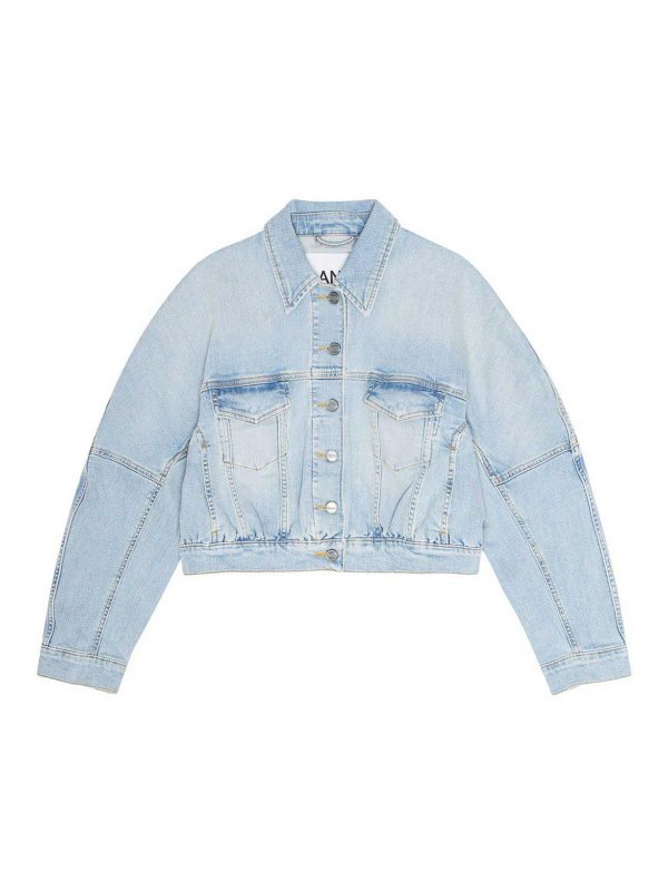 GANNI: casual jackets - Denim Bomber Jacket
