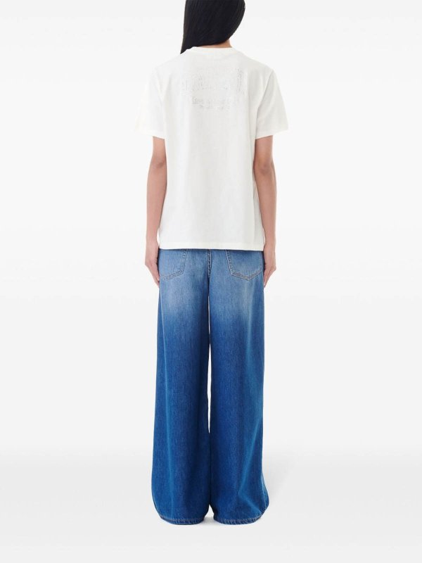 T-shirt in cotone biologico con logo shop online: GANNI