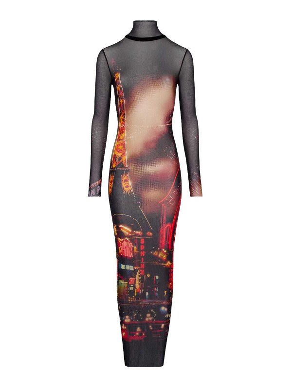 JEAN PAUL GAULTIER: maxi dresses - Pigalle Print Long Dress