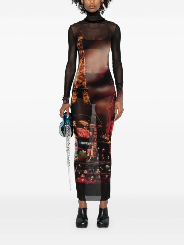 JEAN PAUL GAULTIER: maxi dresses online - Pigalle Print Long Dress