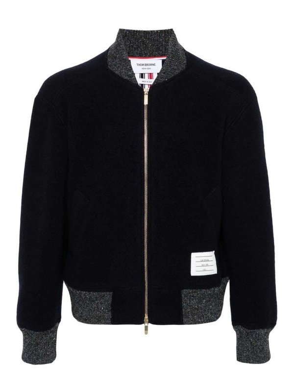 THOM BROWNE: casual jackets - Rwb Wool Bomber Jacket